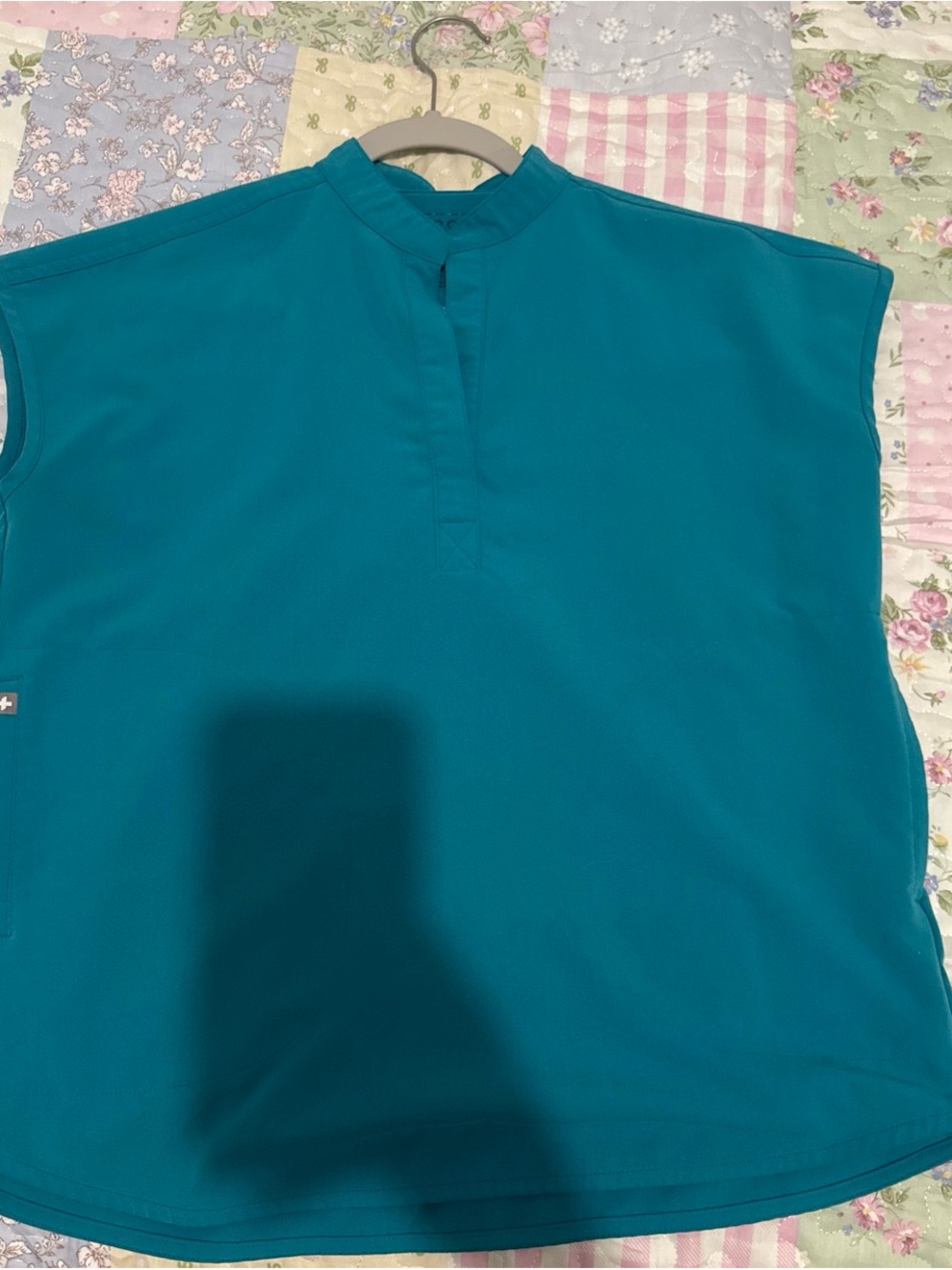 Figs Teal Pullover Top